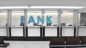 Local banking service counter