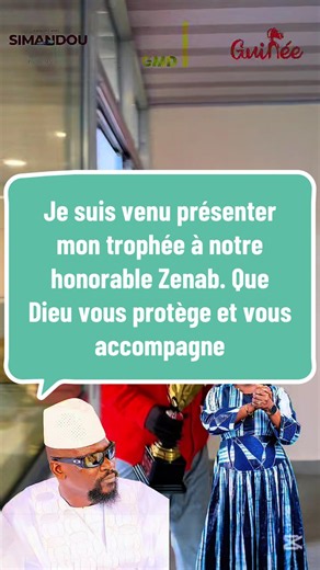 Présenter un trophée à l'honorable Zenab — vœux et soutien