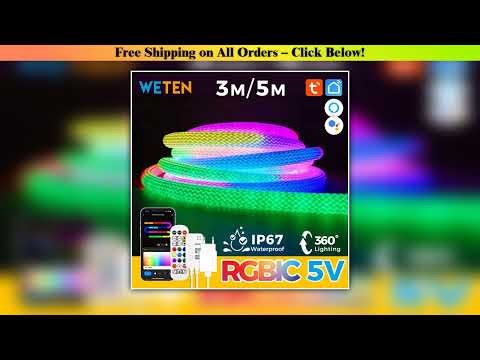 Tuya Smart Wifi 360 Round Flexible RGBIC Neon Led Strip Kit Waterproof 5V Music Sync APP Remote