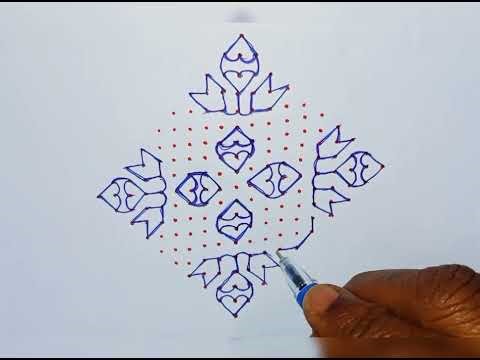 19*1 dots poo kolam design rangoli