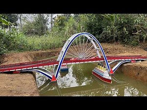 Construction of a modern cable-stayed bridge