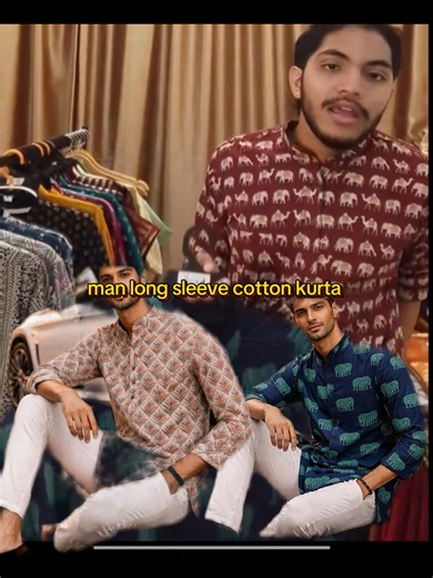 Stylish Man Long Sleeve Cotton Kurta for Every Occasion