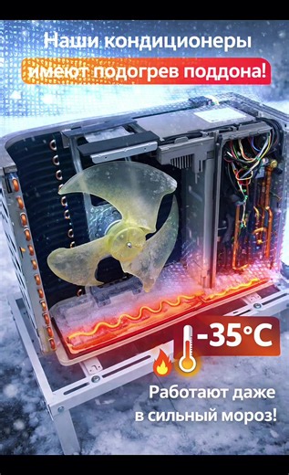Почему многие кондиционеры зимой не работают? Нет подогрева поддона. У Hisense — есть. Поэтому он греет даже в мороз. ❄️🔥 Vimi MD #hisense #отопление #кондиционеры