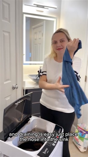 @joyfulfamusa on Instagram: "Small space? Big laundry win 🧺✨ This fully automatic portable washing machine is a lifesaver for apartments, dorms, bathrooms, and RV life. Despite its compact size, it handles up to 15.6 lbs of laundry with ease. LED display, 10 wash programs, 8 water levels, and a washer + dryer combo — super simple, no hassle. Perfect for everyday clothes, towels, and kids’ laundry 💙 Compact, powerful, and honestly way more convenient than I expected. 🔍 Search code: kcu3692 on 