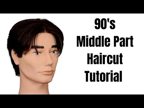 How to Cut a Middle Part Curtains 90's Haircut Tutorial - TheSalonGuy