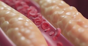 Hyperlipidemia animation, blood cell