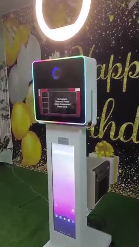 DSLR Photo Booth Machine with 15.6" Mirror Touch Screen APP Control Mirror Photo Booth Selfie Station Shell Stand DIY LCD Photobooth Machine with RGB Light (Photo Booth Machine)