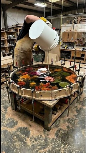 Making a 3D Lotus Flower Epoxy Table! (Incredible Transformation) #EpoxyTable #ResinArt #DIY #epoxy