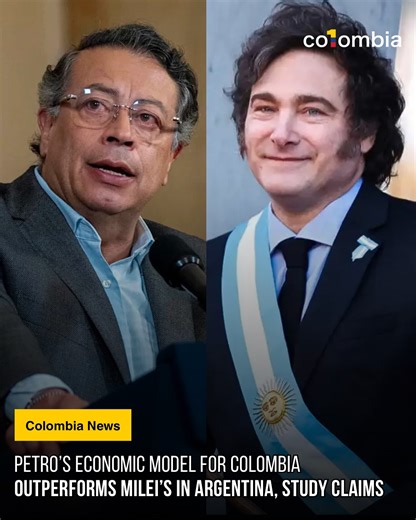 Colombia One on Instagram: "Petro’s Economic Model for Colombia Outperforms Milei’s in Argentina, Study Claims Gustavo Petro’s economic model in Colombia shows better results than Javier Milei’s in Argentina, according to a study by the Latin American Geopolitical Strategic Center (CELAG) recently published. The research by this renowned Latin American think tank was conducted by measuring the unemployment rate, inflation, real minimum wage, and other indicators. According to its director, Alfre