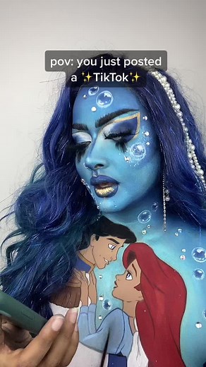Transforming into Ariel from The Little Mermaid with Makeup and Bodypaint
