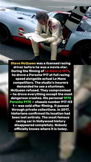 Steve McQueen Refused a Stuntman For Every Scene. The Car He Drove Hasn't Been Found Since 1971