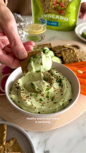 This whipped avocado dip is my go-to healthy January snack! It’s ultra-creamy, high-protein, and the prettiest shade of green. It’s especially good with Crunchmaster Avocado Toast Crackers. They’re crunchy, gluten-free, baked with olive oil, and made with simple non-GMO ingredients. The combo is light, satisfying, and perfect for easy snacking. I usually find Crunchmaster crackers at my local Meijer and Target! Whipped Avocado & Cottage Cheese Dip! Ingredients: 1 cup cottage cheese 1 large ripe 