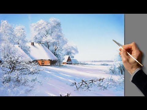 Acrylic Landscape Painting - Magical Winter / Easy Art / Drawing Lessons / Satisfying Relaxing.
