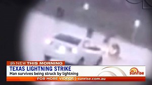 Video has captured the moment a man in the U.S. was struck by lightning and miraculously survived! ⚡ | Sunrise