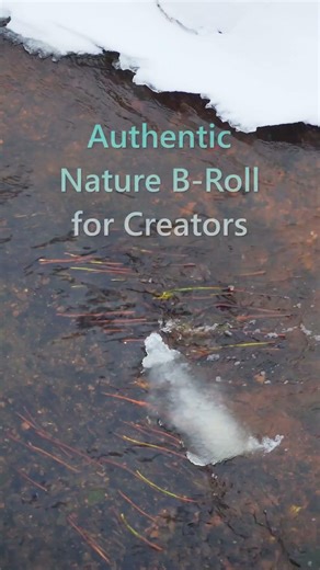 Fast Water Flow & Wind-Blown Snow Falling❄️ | 180 FPS Real Physics #broll #slowmotion #authentic