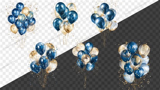 Blue & Gold Confetti Balloon Clipart, Celebration Party Clip Art, Instant Download Png Format for Commercial Use Balloons Printable Graphics - Etsy UK
