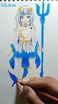 Gawr Gura Drawing @gawrgura #vtuber #art #drawing #trend #trendingsong #vairalshort #vairal #like