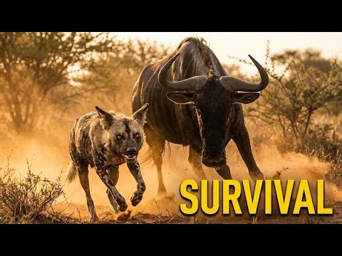 Wild Dogs vs Wildebeest: A Deadly Game of Survival!