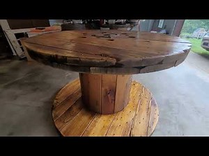 Turning an old cable spool into a display table for our storefront