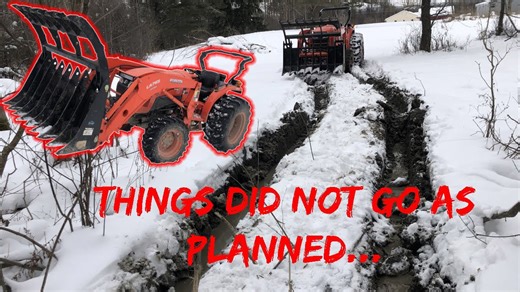 Stuck In The Mud With A Kubota Tractor And Grapple