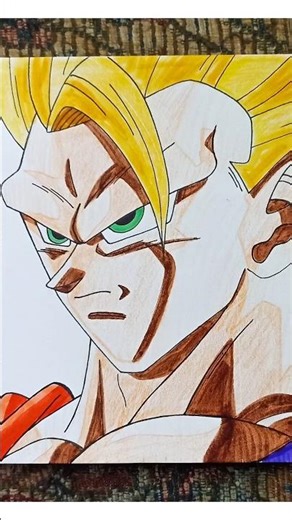 drawing goku ssj3 colored #shorts #goku #ssj3 #drawing