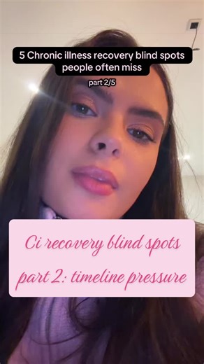 Chronic illness recovery mistakes people miss: -> timeline pressure… ★ Comparing your recovery timeline creates hidden nervous system pressure ★ Pressure keeps the brain scanning for symptoms & danger ★ Recovery tends to accelerate with safety, patience, and consistency ★ Your timeline is individual biology nervous system learning ★ Healing isn’t linear - comparison distorts the process ♡ For MEcfs, LC, PPPD, fibromyalgia or POTS / dysautonomia recovery 🤍 #chronicillnessrecovery #mecfs #cfsreco