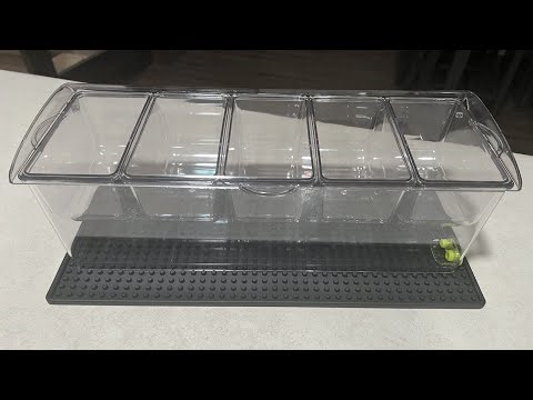 Ice Chilled Bar Condiment Tray with 5 CompartmentsHome & Kitchen