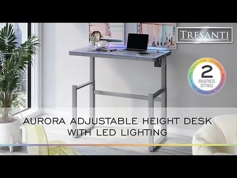 Tresanti® Aurora Adjustable Desk with LED Lighting