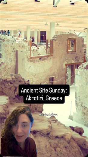 The inspiration for Plato’s story of Atlantis? 🌋🌊 Follow for more travel to ancient archaeological sites around the world 🗺️ Akrotiri on the island of Thera (modern-day Santorini) is like a Bronze Age Pompeii, except everyone was evacuated from the city before the volcano erupted and covered it with 60 feet of ash. Today it is one of the best preserved Minoan sites and a true glimpse into ancient Bronze Age technology #ancienthistory #archaeology #ancientcivilization #bronzeage #minoan #ancie
