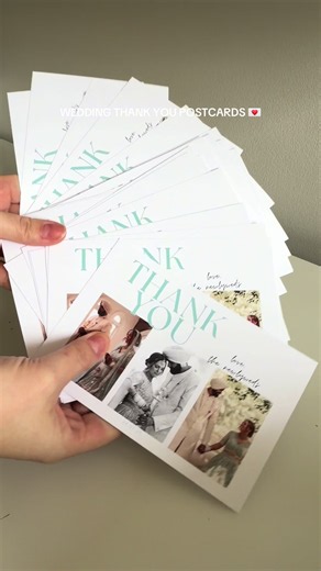 Realized I never shared our wedding thank you postcards that I made! 💌 #wedding #thankyou #cards #bride #diy