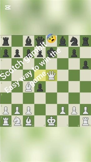 "Scotch gambit" for beginners. Easy way to win #chess #youtubeshorts