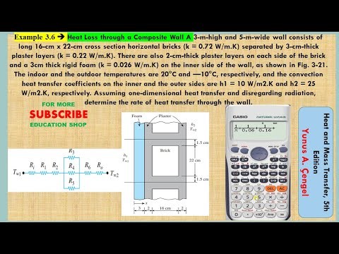 Example 3.6 Heat Loss Through Composite Wall | Thermal Resistance Method | Heat Transfer Problem Sol