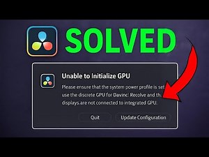 How To Fix DaVinci Resolve GPU Initialization Failed