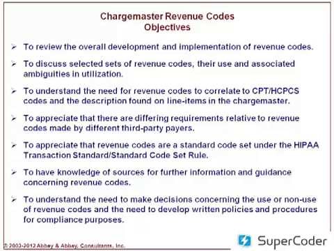 Charge Master - Understand Medical Revenue Codes