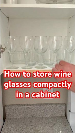 How to store wine glasses compactly in a cabinet