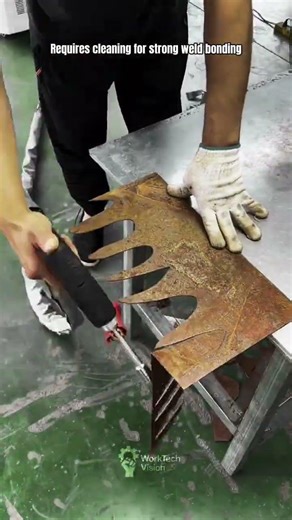 Welding Process on Rusted Steel Surface Using Arc Welding Machine