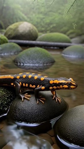 Hirohito’s Emperor Newt 🦎 | Rare Japanese Amphibian | Tylototriton hirohitoi #Shorts #Viral #animals