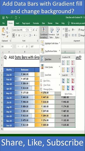 Data Bars with Gradient fill with background | EXCEL