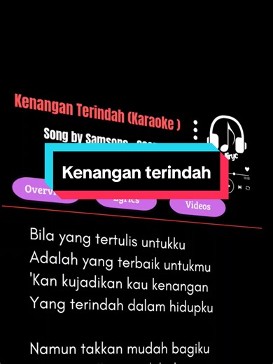 Kenangan Terindah: Karaoke Lirik Lagu by Samsons