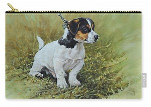 Jack Russell Portrait Zip Pouch by Alan M Hunt