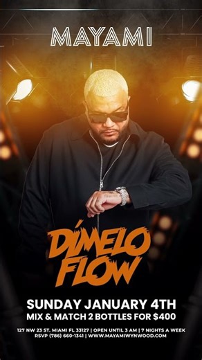 Dimelo Flow in Miami this Sunday