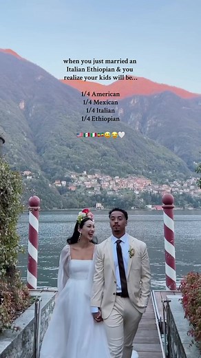 beautiful mixed cultures 🇪🇹🇮🇹🇲🇽🇺🇸 #newlyweds #husbandandwife #mixedculturecouple #lakecomowedding