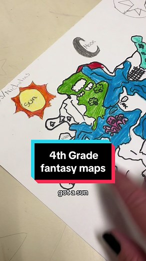 Creating Fantasy Maps with 4th Graders | Art Class Project