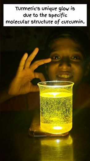 Trending Turmeric Glow Science Experiment for kids explained 👌Turmeric water light Magic Viral video