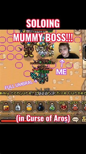How to SOLO MUMMY boss with UMBRAL SET in Curse of Aros? | I DID IT!!! 😎 | #shorts #curseofaros #win