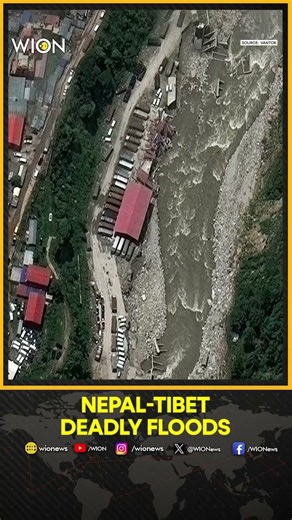 Nepal-Tibet DEADLY Floods: Before-And-After Satellite Images Show Nepal Flood Damage | WION Shorts
