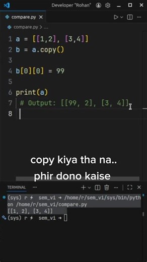 This Python copy mistake changes your data #coding #webdeveloper #shorts