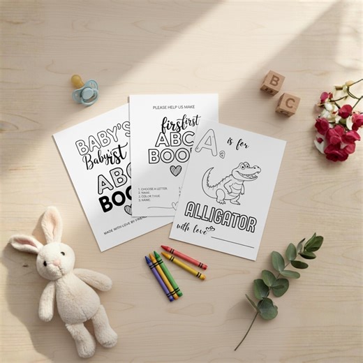 Baby Shower ABC Book Activity Printable, Baby Coloring Game, Baby First Book A-Z, Alphabet Guest Book Keepsake PDF - Etsy Canada