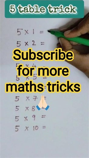 5 table trick😉#maths#mathametics#math tricks@KurapatiGayathri-g3j