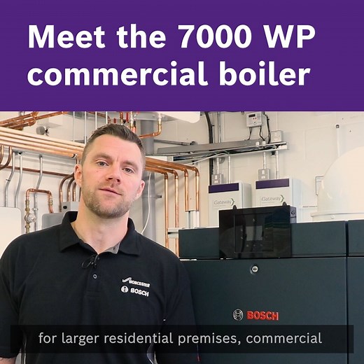 It's time to plan your next commercial boiler install with our Condens 7000 WP, available and in stock, in outputs from 50-145kW ️ The 7000 WP offers rapid installation time, cascades up to 860kW and has low class 6 NOx making is suitable for large domestic and commercial properties and hybrid solutions. Find out more: https://bit.ly/36ZAzLr *Time savings estimated and observed during customer installation studies. | Worcester Bosch Professional | Facebook